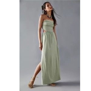 Free People Size X-Large Tangelica Maxi Dress Strapless Cut Out Light Green